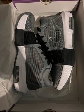 Nike LeBron Witness 8 basketball shoes grey, black & white